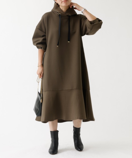 DESIGNWORKS(デザインワークス)の「【追加】ダンボールフードワンピース(ワンピース・レディース・カーキ/ブラック/グレー・フリー)」の18枚目の写真