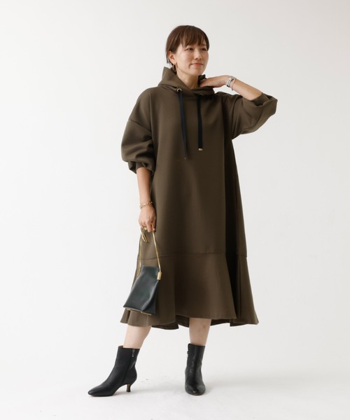 DESIGNWORKS(デザインワークス)の「【追加】ダンボールフードワンピース(ワンピース・レディース・カーキ/ブラック/グレー・フリー)」の19枚目の写真