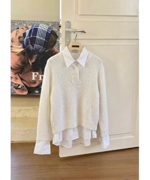 SALTMINT | レイヤード風シャツコンビニットプルオーバー(ニット/セーター)