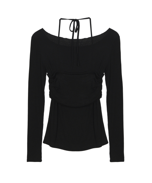 NICK&NICOLE(ニックアンドニコール)の「HALTERNECK LAYERED LONG SLEEVED TEE_BLACK(Tシャツ/カットソー・レディース・その他・FREE)」の5枚目の写真