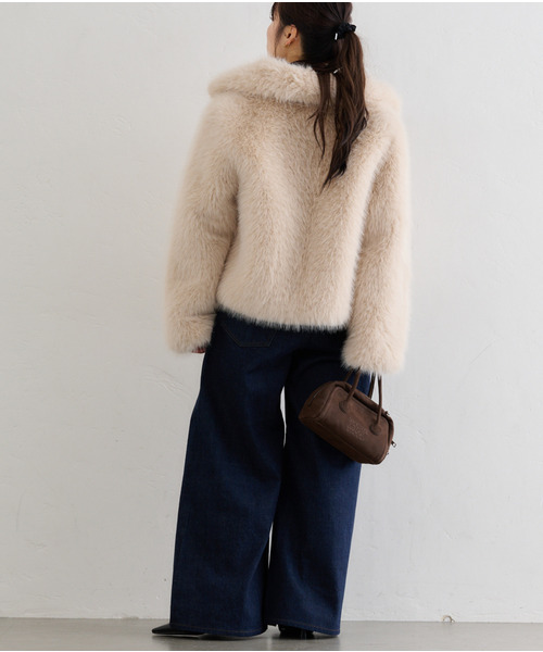 U by SPICK&SPAN(ユーバイスピックアンドスパン)の「フローストルーズバレルレッグデニム(デニムパンツ・レディース・ネイビー/ブラウン・38/36)」の20枚目の写真