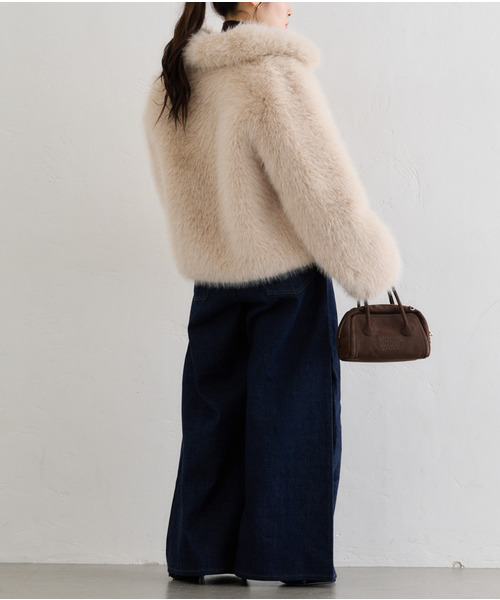 U by SPICK&SPAN(ユーバイスピックアンドスパン)の「フローストルーズバレルレッグデニム(デニムパンツ・レディース・ネイビー/ブラウン・38/36)」の22枚目の写真