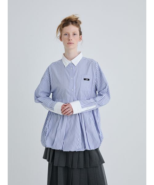 SORIN(ソリン )の「Balloon Hem Big Shirt/バルーンヘムビッグシャツ(シャツ/ブラウス・レディース・ブラック/ストライプ/ホワイト・38)」の5枚目の写真