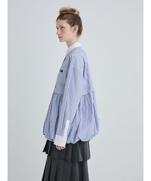 SORIN(ソリン )の「Balloon Hem Big Shirt/バルーンヘムビッグシャツ(シャツ/ブラウス・レディース・ブラック/ストライプ/ホワイト・38)」の16枚目の写真