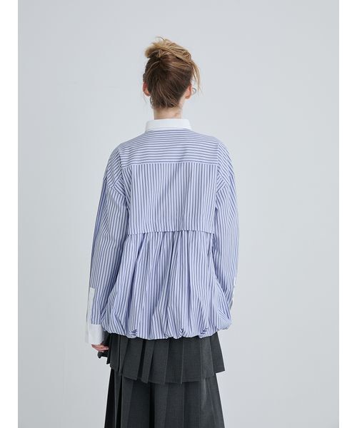 SORIN(ソリン )の「Balloon Hem Big Shirt/バルーンヘムビッグシャツ(シャツ/ブラウス・レディース・ブラック/ストライプ/ホワイト・38)」の18枚目の写真