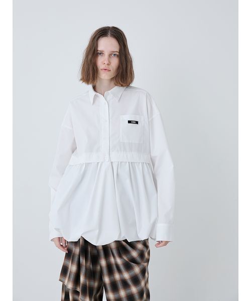 SORIN(ソリン )の「Balloon Hem Big Shirt/バルーンヘムビッグシャツ(シャツ/ブラウス・レディース・ブラック/ストライプ/ホワイト・38)」の19枚目の写真