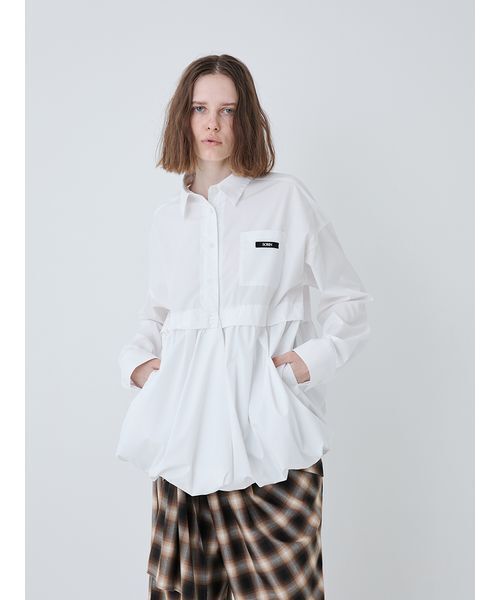 SORIN(ソリン )の「Balloon Hem Big Shirt/バルーンヘムビッグシャツ(シャツ/ブラウス・レディース・ブラック/ストライプ/ホワイト・38)」の22枚目の写真