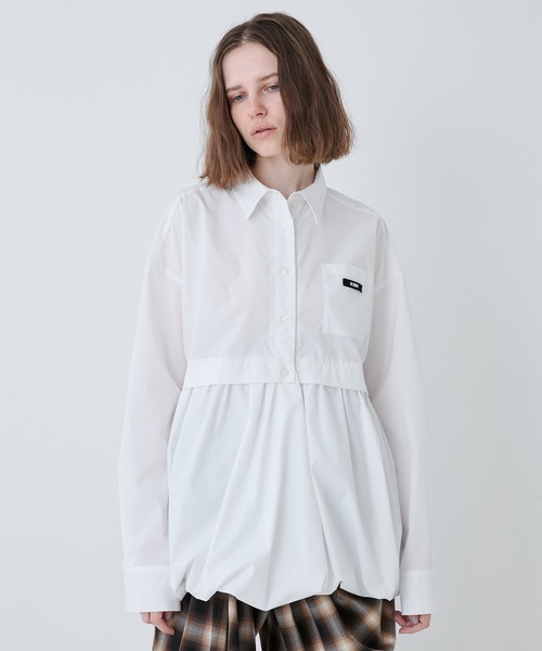 SORIN(ソリン )の「Balloon Hem Big Shirt/バルーンヘムビッグシャツ(シャツ/ブラウス・レディース・ブラック/ストライプ/ホワイト・38)」の1枚目の写真