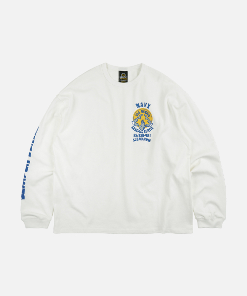 FRIZMWORKS(フリズムワークス)の「USS REQUIN L/S TEE _ WHITE(Tシャツ/カットソー・メンズ・その他・MEDIUM/LARGE/X-LARGE)」の1枚目の写真