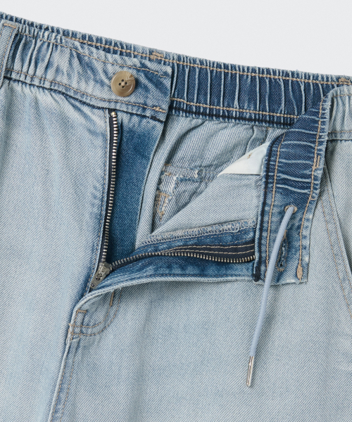 MUSINSA STANDARD WOMAN（ムシンサスタンダードウーマン）の「ウィメンズワイドカーゴバンディングデニムパンツ[スカイブルー]（デニムパンツ・レディース・その他・30/24/26/28）」の3枚目の写真