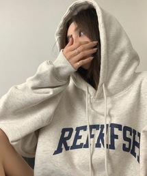 裏起毛オーバーサイズカレッジロゴパーカー