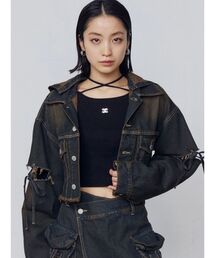 EMODA | カットスリーブフードデニムブルゾン(ブルゾン)