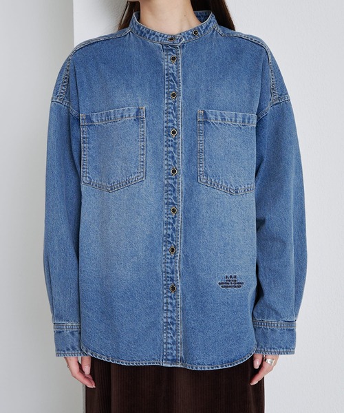 セール】デニムバンドカラーシャツ（シャツ/ブラウス）｜PUAL CE CIN