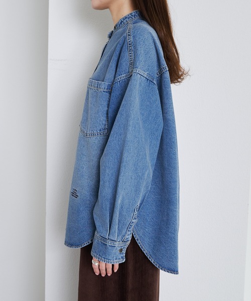 PUAL CE CIN デニムバンドカラーシャツ セール】デニムバンドカラーシャツ（シャツ/ブラウス）｜PUAL CE CIN