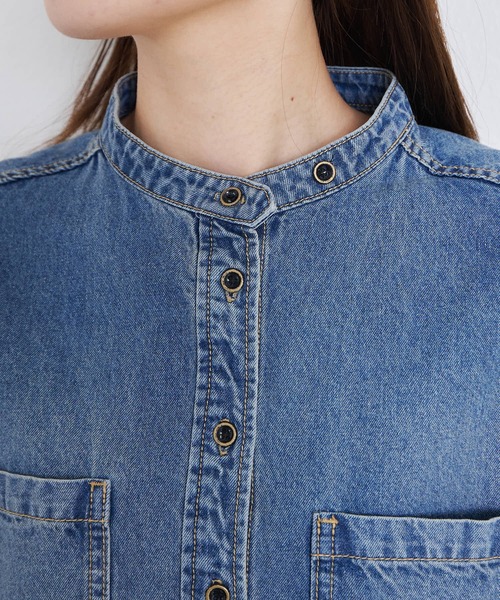 セール】デニムバンドカラーシャツ（シャツ/ブラウス）｜PUAL CE CIN