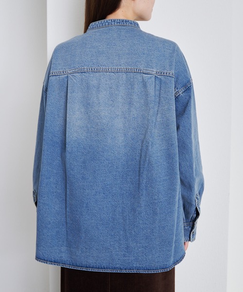 セール】デニムバンドカラーシャツ（シャツ/ブラウス）｜PUAL CE CIN