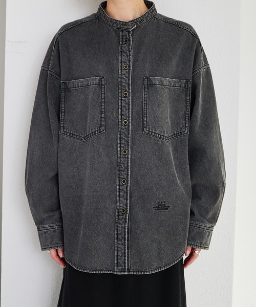 デニムバンドカラーシャツ（シャツ/ブラウス）｜PUAL CE CIN