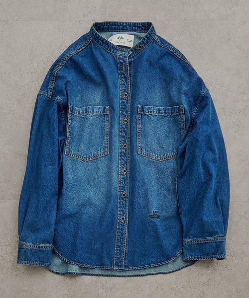 セール】デニムバンドカラーシャツ（シャツ/ブラウス）｜PUAL CE CIN