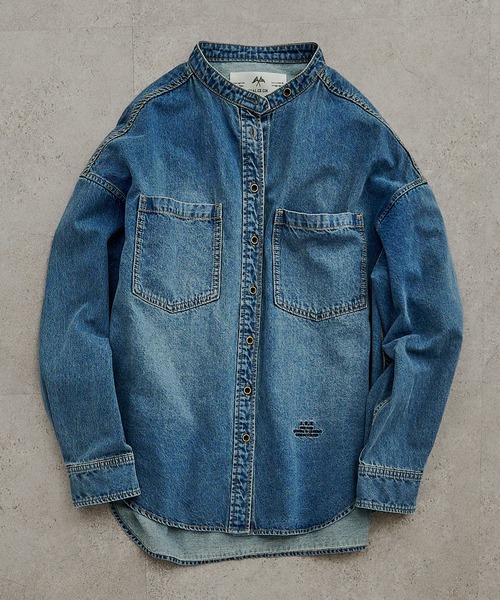 PUAL CE CIN（ピュアルセシン）の「デニムバンドカラーシャツ（シャツ