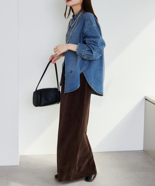 PUAL CE CIN（ピュアルセシン）の「デニムバンドカラーシャツ（シャツ