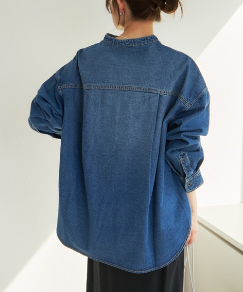 セール】デニムバンドカラーシャツ（シャツ/ブラウス）｜PUAL CE CIN