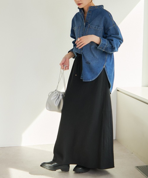 セール】デニムバンドカラーシャツ（シャツ/ブラウス）｜PUAL CE CIN