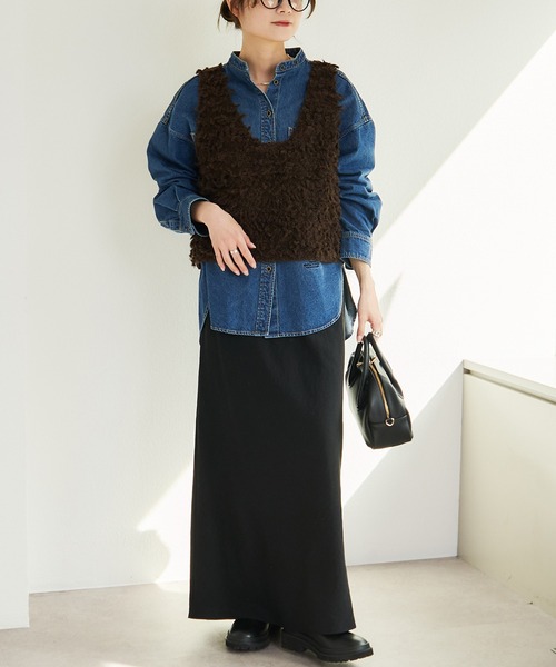 PUAL CE CIN（ピュアルセシン）の「デニムバンドカラーシャツ（シャツ