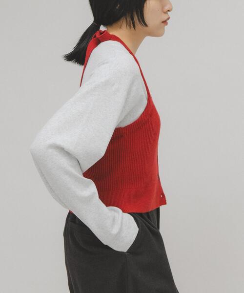 KBF（ケイビーエフ）の「2WAYニットビスチェ（その他トップス・レディース・レッド/グレー・ONE）」の5枚目の写真