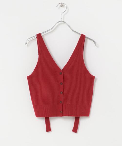 KBF（ケイビーエフ）の「2WAYニットビスチェ（その他トップス・レディース・レッド/グレー・ONE）」の10枚目の写真