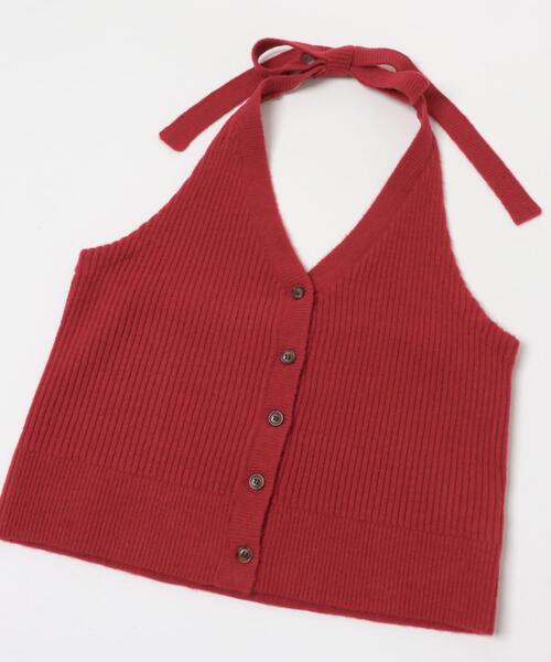 KBF（ケイビーエフ）の「2WAYニットビスチェ（その他トップス・レディース・レッド/グレー・ONE）」の11枚目の写真