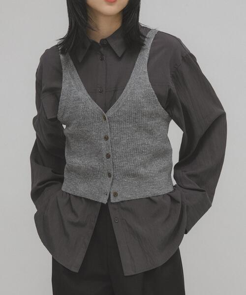 KBF（ケイビーエフ）の「2WAYニットビスチェ（その他トップス・レディース・レッド/グレー・ONE）」の13枚目の写真