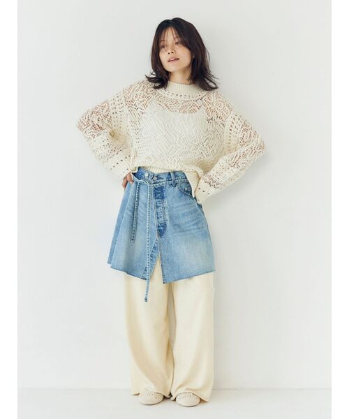 Ungrid（アングリッド）の「ミニループヤーンワイドニットパンツ（その他パンツ・レディース・ブラウン/アイボリー・FREE）」の7枚目の写真