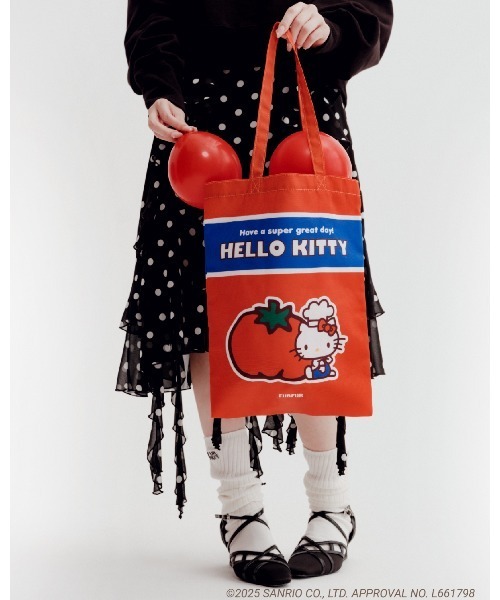 FURFUR(ファーファー)の「HELLO KITTYトートバッグ(トートバッグ・レディース・ブルー/レッド・F)」の2枚目の写真