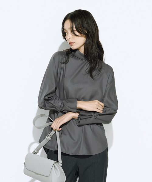 COMME CA（コムサ）の「フルダルスパンマイクロピーチ ブラウス（シャツ/ブラウス・レディース・グレー/ホワイト/ブルー系その他・11号/9号）」の13枚目の写真