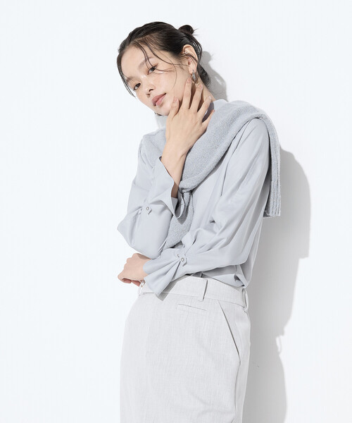 COMME CA（コムサ）の「フルダルスパンマイクロピーチ ブラウス（シャツ/ブラウス・レディース・グレー/ホワイト/ブルー系その他・11号/9号）」の16枚目の写真