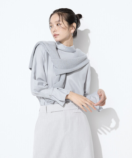 COMME CA（コムサ）の「フルダルスパンマイクロピーチ ブラウス（シャツ/ブラウス・レディース・グレー/ホワイト/ブルー系その他・11号/9号）」の17枚目の写真