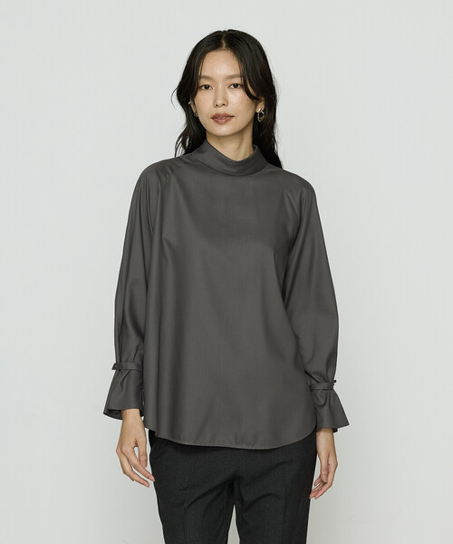 COMME CA（コムサ）の「フルダルスパンマイクロピーチ ブラウス（シャツ/ブラウス・レディース・グレー/ホワイト/ブルー系その他・11号/9号）」の4枚目の写真