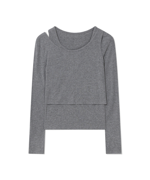 MOAA（モア）の「Split shoulder Long sleeve (GRAY)（ニット/セーター・レディース・その他・SMALL/MEDIUM）」の4枚目の写真