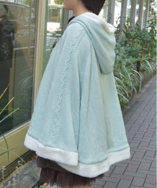 パール裏ボアニットポンチョ（カーディガン/ボレロ）｜axes femme