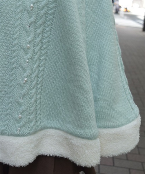 axes femme（アクシーズファム）の「パール裏ボアニットポンチョ（カーディガン/ボレロ・レディース・ホワイト/ミント/ワイン・FREE）」の8枚目の写真