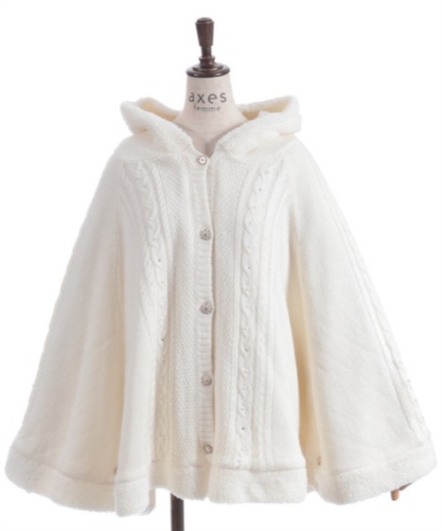 axes femme（アクシーズファム）の「パール裏ボアニットポンチョ