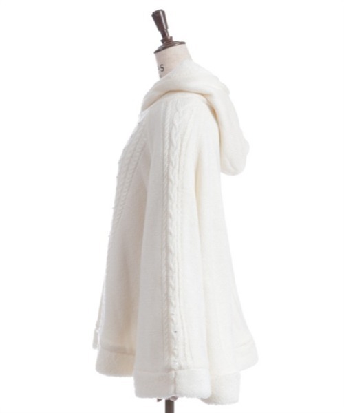 axes femme（アクシーズファム）の「パール裏ボアニットポンチョ（カーディガン/ボレロ・レディース・ホワイト/ミント/ワイン・FREE）」の14枚目の写真