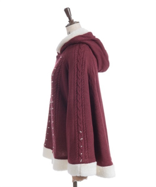 axes femme（アクシーズファム）の「パール裏ボアニットポンチョ（カーディガン/ボレロ・レディース・ホワイト/ミント/ワイン・FREE）」の21枚目の写真