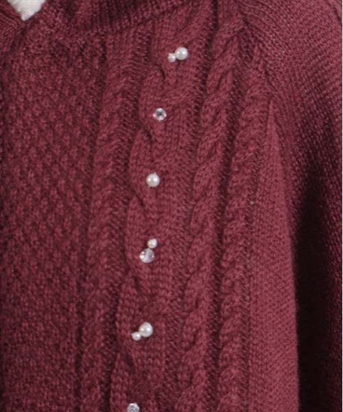 パール裏ボアニットポンチョ（カーディガン/ボレロ）｜axes femme