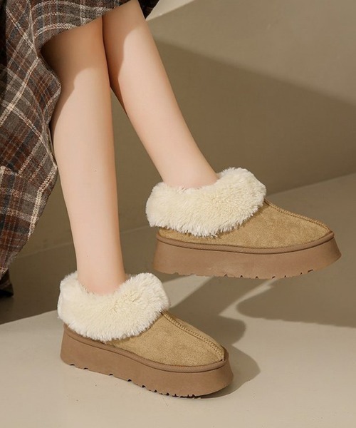 Miniministore(ミニミニストア)の「厚底ムートブーツ もこもこショートブーツ(ブーツ・レディース・ピンクベージュ/ブラック/アイボリー/キャメル・23.5cm/24.0cm/24.5cm/25.0cm/23.0cm)」の15枚目の写真