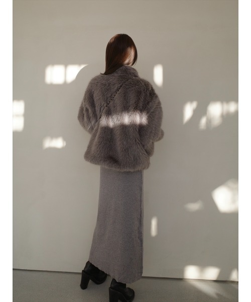 amel（エイメル）の「ボタンレイヤードデザインニットワンピース / グレー（ワンピース・レディース・グレー・FREE）」の12枚目の写真