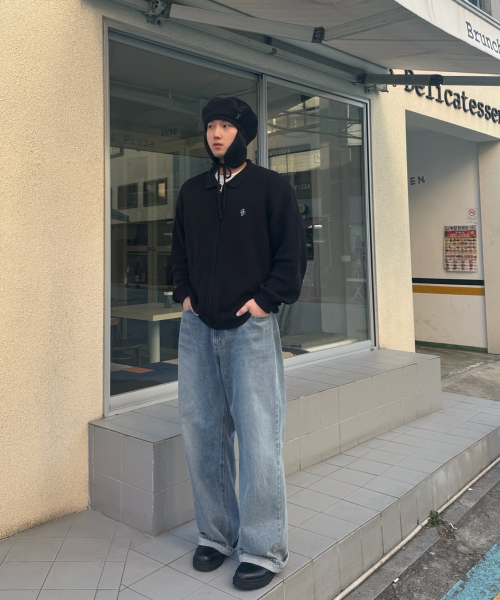 SELITIO(セレティオ)の「男性カラーニットジップアップカーディガンブラック(カーディガン/ボレロ・メンズ・ブラック・MEDIUM/LARGE/X-LARGE)」の4枚目の写真