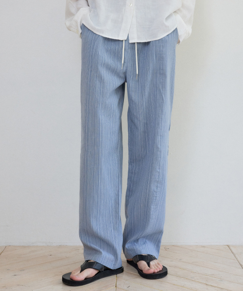 WEDNESDAY OASIS(ウェンズデーオアシス)の「ボヘミアンストライプバンディングパンツ_BLUE(W25-PT10)(その他パンツ・メンズ・ブルー・MEDIUM/LARGE)」の1枚目の写真