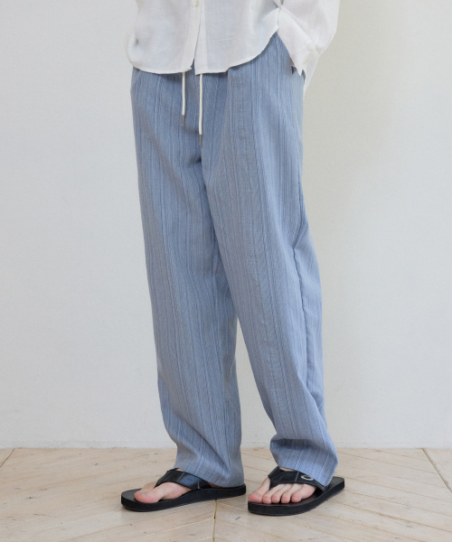 WEDNESDAY OASIS(ウェンズデーオアシス)の「ボヘミアンストライプバンディングパンツ_BLUE(W25-PT10)(その他パンツ・メンズ・ブルー・MEDIUM/LARGE)」の2枚目の写真