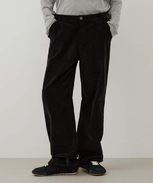WEDNESDAY OASIS(ウェンズデーオアシス)の「プレーンコーデュロイワイドパンツ_BLACK(W25-PT39)(その他パンツ・メンズ・ブラック・MEDIUM/LARGE)」の1枚目の写真